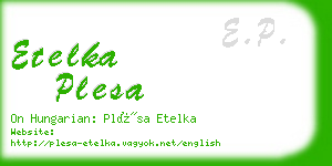 etelka plesa business card